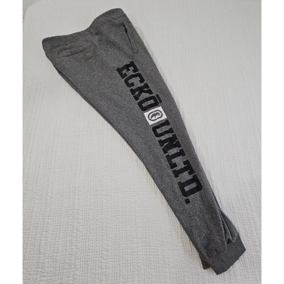 Ecko Unltd Men's 2XL Grey Big Logo Adjustable Waist Jogger Pants Vintage EUC - Picture 3 of 12